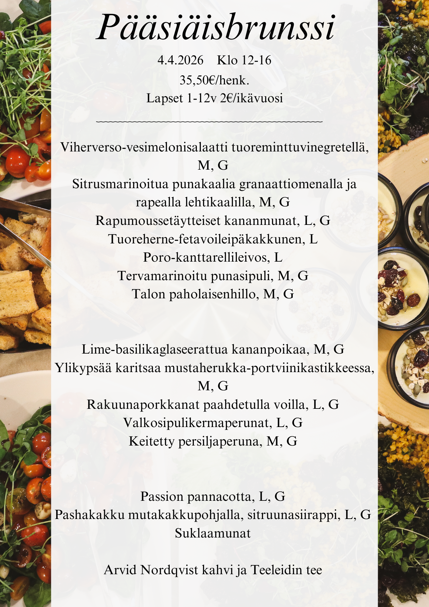 Pääsiäisbrunssi menu